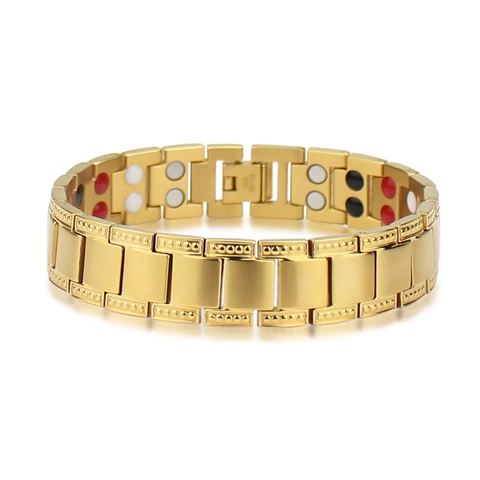 Herren Titanstahl Magnetfeldtherapie Armband Breit Gliederkette Gold Silber Bicolor Energie Gesundheit Schmuck Armband Für Männer