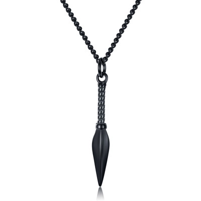 Cool Punk Titanium Steel Kunai Spearhead Pendant Necklace For Men Vintage Spike Arrowhead Jewelry Gold Silver Black