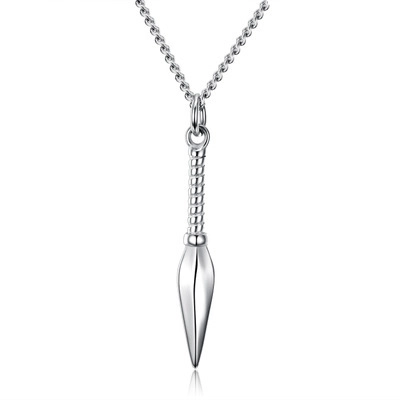 Cool Punk Titanium Steel Kunai Spearhead Pendant Necklace For Men Vintage Spike Arrowhead Jewelry Gold Silver Black