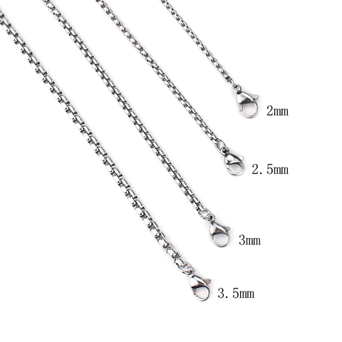 Herren Edelstahl Boxkette Halskette Polierte Geometrische Quadratische Gliederkette Minimalistischer Schmuck Geschenk Für Männer Alltag