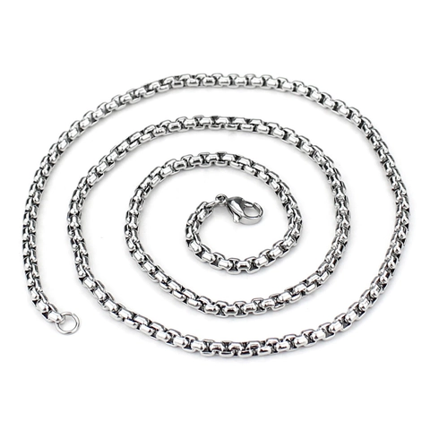 Herren Edelstahl Boxkette Halskette Polierte Geometrische Quadratische Gliederkette Minimalistischer Schmuck Geschenk Für Männer Alltag