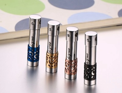 Cylindrical Stainless Steel Urn Pendant Necklace For Ashes Perfume Rhinestone Inlaid Openable Memorial Jewelry For Men Women