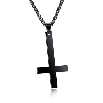 Roestvrij Stalen Omgekeerd Kruis Hanger Halsketting Gothic Punk St Peters Kruis Voor Heren Dames Sieraden