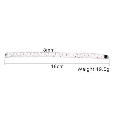 Pulsera de Eslabones de Cerámica Blanca Minimalista para Mujer Piedras de Hematita Magnéticas Joyería de Moda Galvanizada
