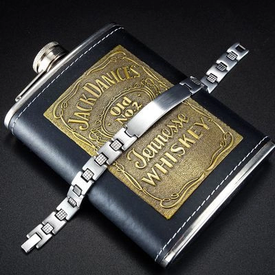 Men Stainless Steel ID Plate Bracelet Polished Brushed H-Link Chain Rhinestone Inlaid Fashion Jewelry Silver Color Biker