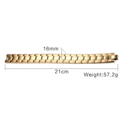Men Stainless Steel Watchband Link Bracelet Gold Electroplated Industrial Style Punk Wide Chain Bracelet Jewelry Gift