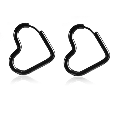 Minimalista Orecchini a Cerchio a Forma di Cuore per Uomo Donna in Acciaio Inossidabile Galvanizzato Gioielli Geometrici
