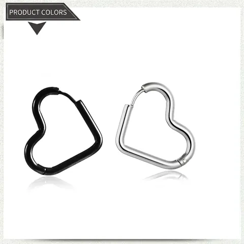 Minimalista Orecchini a Cerchio a Forma di Cuore per Uomo Donna in Acciaio Inossidabile Galvanizzato Gioielli Geometrici