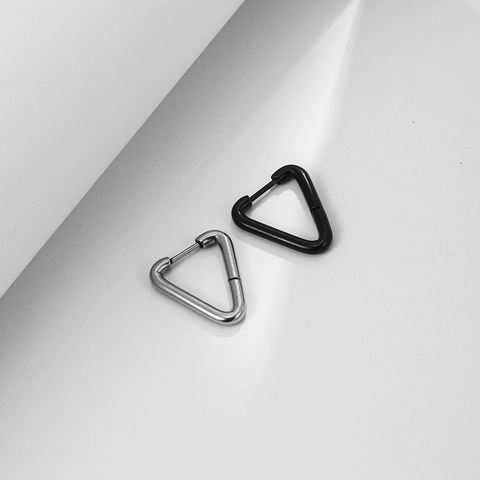 Orecchini a Cerchio a Triangolo Geometrico Minimalista in Acciaio Inossidabile per Uomo Donna Gioielli di Moda Personalizzati