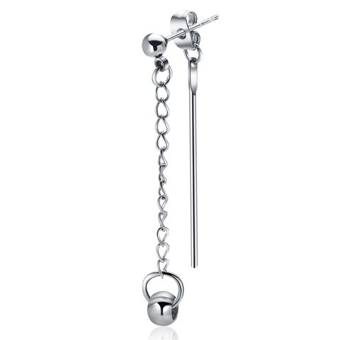 Orecchini a Bottone Lunghi in Acciaio al Titanio Minimalista per Uomo Donna Hip Hop Retro Geometrico Croce Cuore Gioielli Piercing Regalo