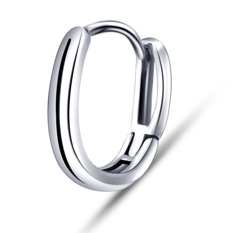 Orecchini a Cerchio Minimalisti in Acciaio Inossidabile a Forma di U Argento Antico Gioielli Vintage Punk Uomo Donna