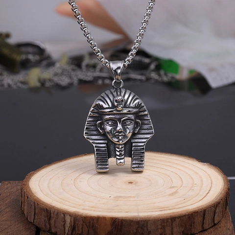 Vintage Stainless Steel Ancient Egyptian Pharaoh Sphinx Pendant Necklace For Men Retro Antique Style Fashion Jewelry