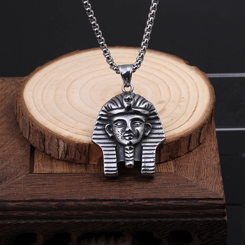 Vintage Stainless Steel Ancient Egyptian Pharaoh Sphinx Pendant Necklace For Men Retro Antique Style Fashion Jewelry