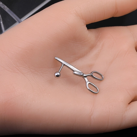 Kreative Retro Edelstahl Schere Ohrstecker Für Damen Herren Punk Persönlichkeit Schmuck Silber Polierte Ohrringe