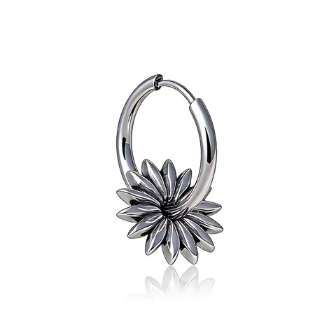 Orecchini a Cerchio Con Ciondolo a Forma di Margherita Girasole in Acciaio Inossidabile 304 per Donna Gioielli Singoli