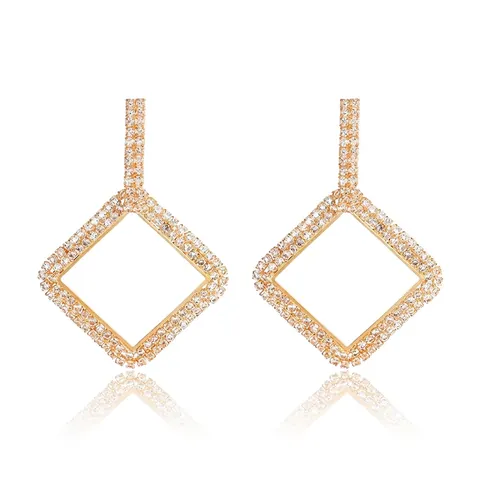Pendientes Largos de Aleación con Diamantes de Imitación y Borlas para Mujer Pendientes Geométricos Joyería de Fiesta