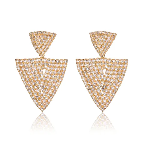 Lussuosi Orecchini a Pendente in Lega Geometrica Marquise con Nappe Strass Pavé Statement Nightclub Festa Gioielli per Donna
