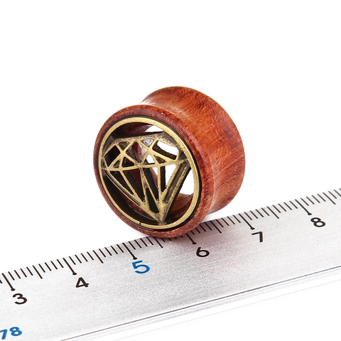 Retro Orecchini in Lega Legno Ear Plugs Gauges Geometrico Diamante Cavo per Uomo Donna Gioielli per il Corpo