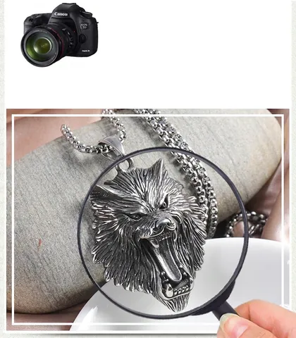 Collana con Ciondolo a Testa di Lupo Ruggente in Acciaio al Titanio Vintage per Uomo Hip Hop Punk Gotico Stile Animale Gioielli Argento Antico