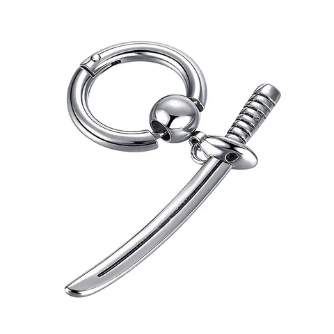 Orecchini Pendenti Spada Katana Hip Hop in Acciaio Inossidabile 304 Lucidato Gioielli Spada Samurai Giapponese per Uomo Donna Unisex