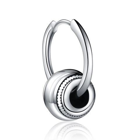 Minimalist Titanium Steel Rose Flower Hoop Earrings Personalized Creative Metal Style Polished Silver Color Women Jewelry