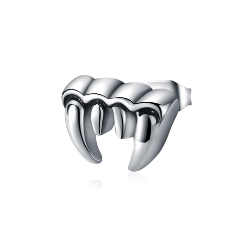 Punk Stainless Steel Fang Stud Earring Vampire Teeth Gothic Jewelry For Men Women Halloween Single Titanium Steel Earring