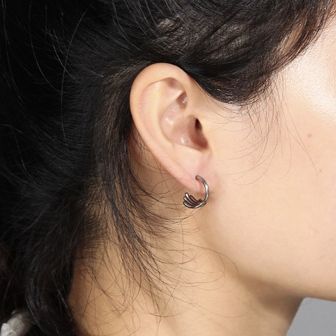 Pendientes de Botón de Acero de Titanio Mano de Fátima Ojo Malvado Picos Punk Gótico U Curved Bar Piercing Joyería para Hombre Mujer Plata