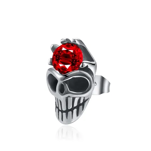 Gothic Punk Schedel Kroon Oorknopjes Voor Heren Dames Roestvrij Staal Titanium Strass Ingelegd Hip Hop Sieraden Cadeau