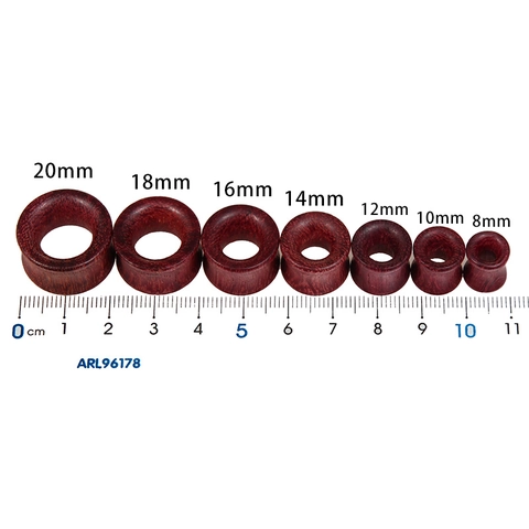 Natürliche Amaranthholz Hohl Ohrstecker Double Flared Flesh Tunnels Body Piercing Schmuck Für Herren Damen 8mm-20mm