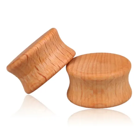 Natural Wood Double Flared Ear Plugs Organic Wooden Saddle Ear Gauges Body Piercing Jewelry Expansion Heart Shaped Plugs