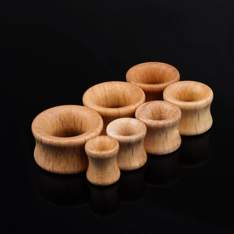 Natürliche Palisander Hohl Ohr Gauges Plugs Double Flare Holz Tunnel Körper Piercing Schmuck Für Männer Frauen Punk Stil Ohr Expander