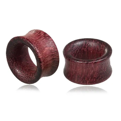 Natürliche Amaranthholz Hohl Ohrstecker Double Flared Flesh Tunnels Body Piercing Schmuck Für Herren Damen 8mm-20mm