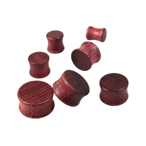 Natural Solid Wood Ear Plugs Gauges Double Flared Saddle Ear Studs Body Piercing Jewelry Unisex Smooth Polished Wood Earring