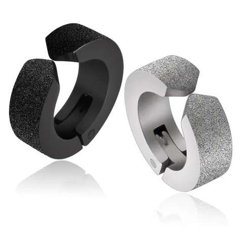 Orecchini a Cerchio Clip-on in Lega di Acciaio al Titanio Opaco per Uomo Donna Gioielli Punk Minimalisti Orecchini Geometrici Galvanici