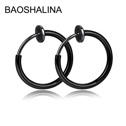 Orecchini a Clip in Acciaio Inossidabile Senza Buco per Uomo Donna Cerchi a Clip con Molla Minimalisti Tondi Finto Piercing Gioielli di Moda Regalo