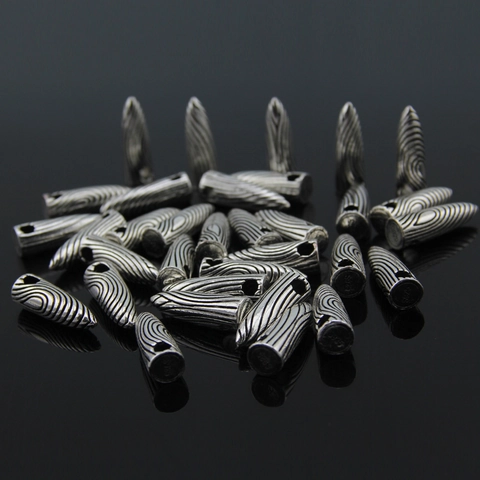 Retro Alloy Bullet Shape Pendant DIY Jewelry Accessory Antique Silver Hip Hop Striped Pattern Pendant For Men Women Jewelry