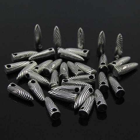 Retro Alloy Bullet Shape Pendant DIY Jewelry Accessory Antique Silver Hip Hop Striped Pattern Pendant For Men Women Jewelry
