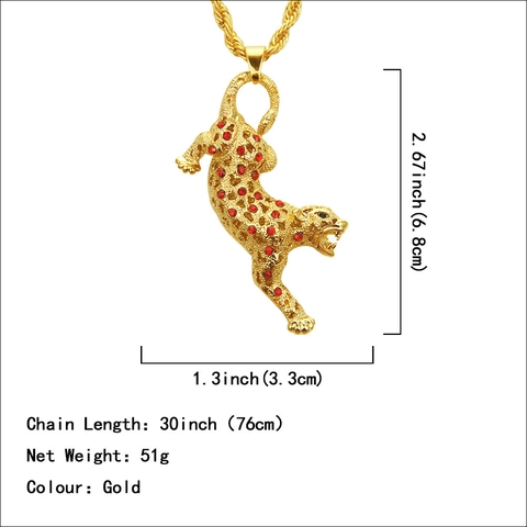 Lussuosa Collana Con Ciondolo a Leopardo Hip Hop Per Uomo Donna Lega Di Zinco Dorata Vuota Intarsiata Strass Rosso Nero Gioielli Catena a Corda
