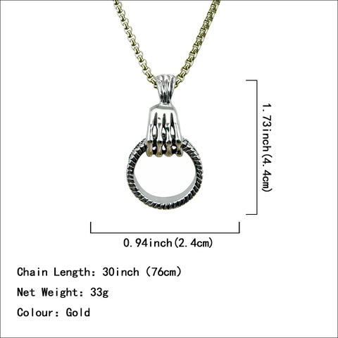 Retro Zinklegierung Totenkopf Hand Anhänger Halskette Mit Strass Gothic Punk Hip Hop Schmuck Für Herren Damen Alltag Party
