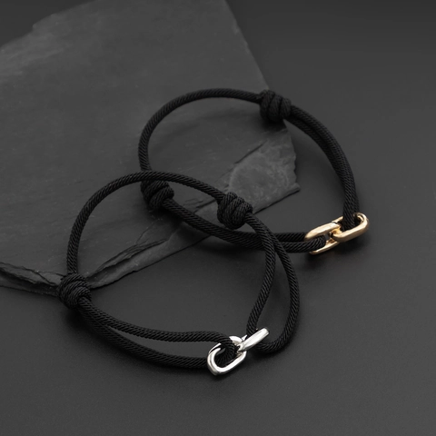 Bracciale da Uomo Minimalista in Cordino Milano Con Fibbia in Lega Intrecciata Hip Hop Bracciale in Corda Nera Regolabile