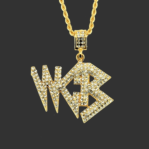 Iced Out Strass Alphabet Buchstabe Anhänger Halskette Hip Hop Legierung Schmuck Für Herren Damen Mit Dicker Seilkette Accessoire