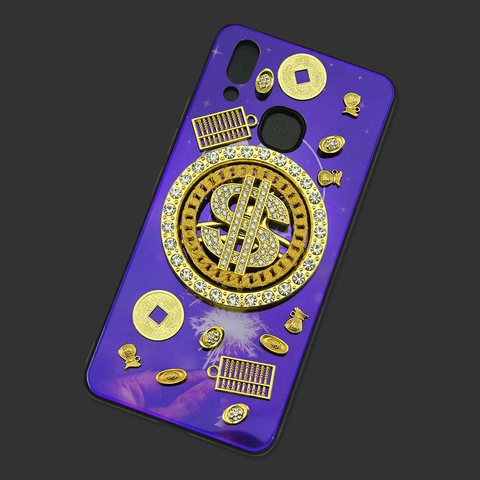 Traditional Chinese Style Alloy Gold Lucky Charms Abacus Coin Ingot Rhinestone DIY Craft Jewelry Making Phone Case Decor