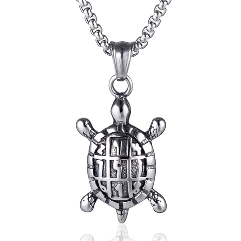 Vintage Stainless Steel Sea Turtle Pendant Only Without Chain For Men Women Silver Retro Animal Charm Jewelry Gift