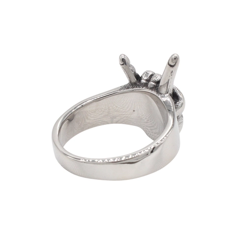Vintage Punk Rock Skull Hand Sign Horns Gesture Titanium Steel Ring For Men Gothic Retro Metal Finger Ring Jewelry Gift