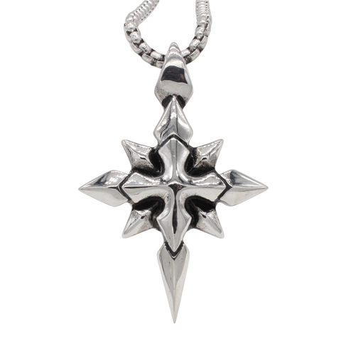 Heren Vintage Gotisch Roestvrij Staal Kruis Ster Hanger Retro Punk Geometrische Octagonale Ster Hanger Zonder Ketting Sieraden