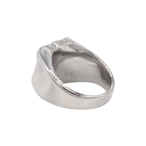 Anello da Uomo in Acciaio al Titanio Vintage Route 66 Scudo Retro Biker Punk Stile Annerito Anello con Sigillo Gioielli Regalo
