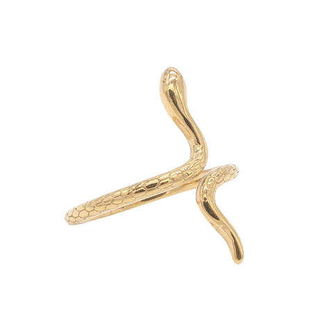 Anello Serpente in Acciaio Inossidabile 304 Vintage per Donna Personalità Retro Animale Trama a Scaglie Finitura Antica Gioielli