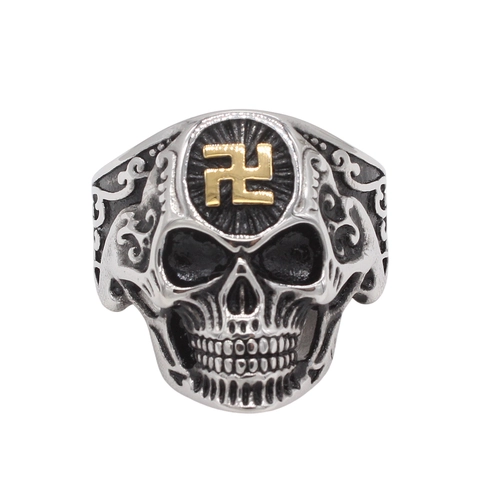 Vintage Gothic Punk Totenkopf Ring Für Herren 304 Edelstahl Distressed Retro Personalisiert Hip Hop Party Schmuck Fingerring