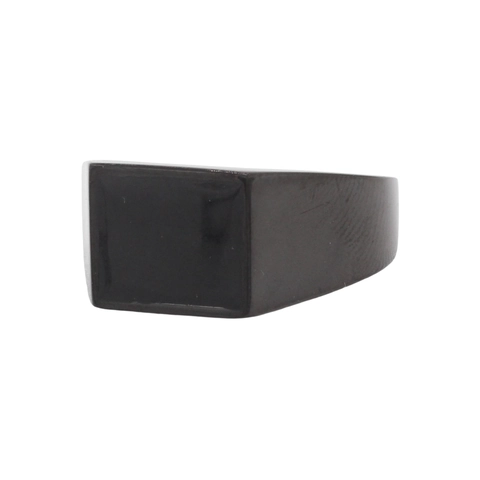 Minimalistischer 304 Edelstahl Siegelring Für Herren Gold Silber Schwarz Rechteckig Emaille Fingerring Modeschmuck