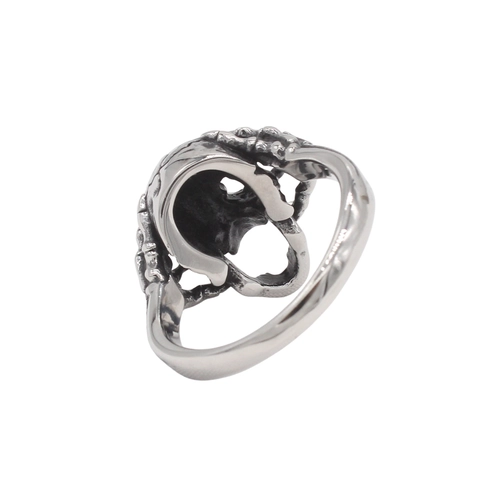 Vintage Gothic Skull Head Ring For Men Stainless Steel Punk Skeleton Hand Band Ring Retro Biker Fashion Jewelry Finger Ring